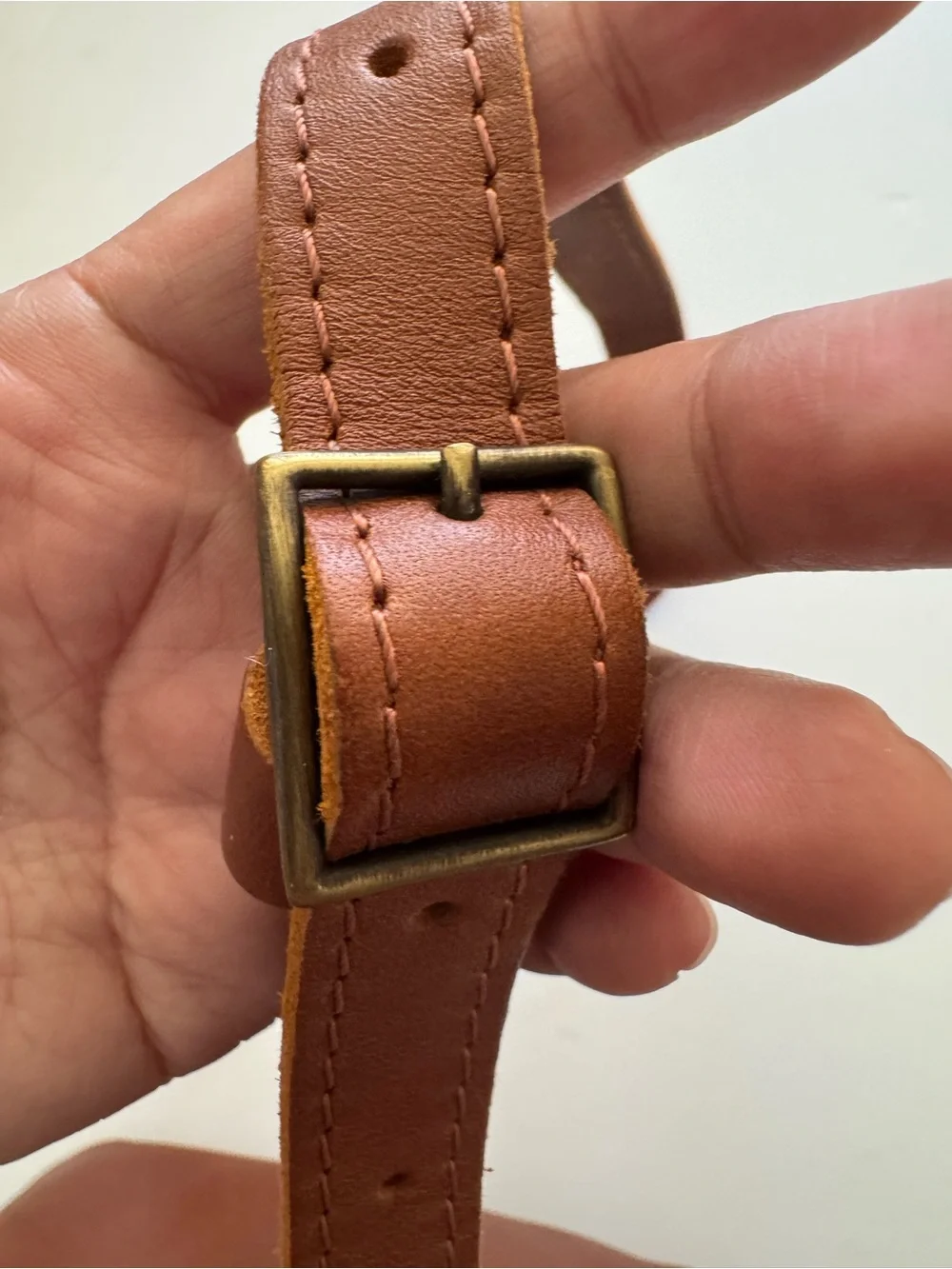 Portland Leather Honey Butterfly Bucket Crossbody Bag - Picture 9 of 11